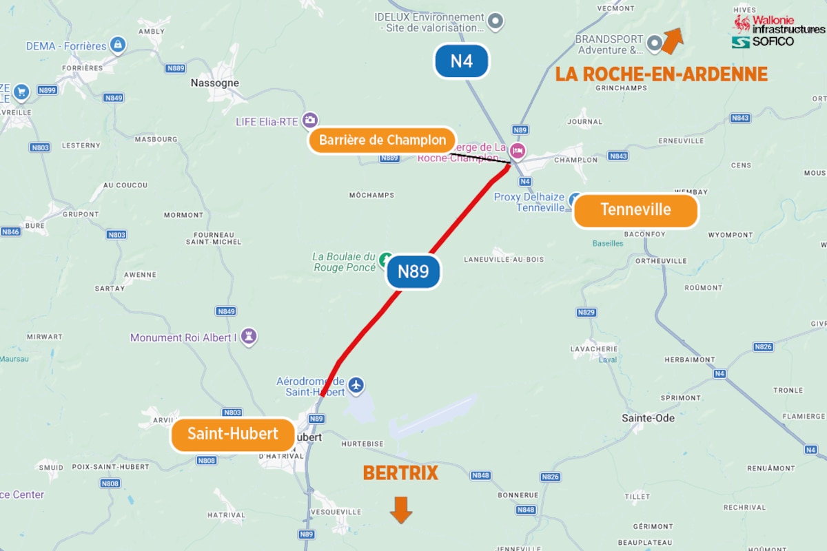 Voici le tracé des travaux.